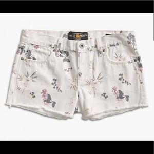 Lucky Brand White Floral Cutoff Shorts Size 8